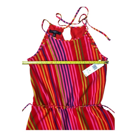 Nine West pink multicolor striped asymmetric belted flowy dress size 4 new‎ - Picture 15 of 15